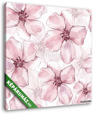 Floral seamless pattern 2. Watercolor background with pink flowe - vászonkép 3D látványterv