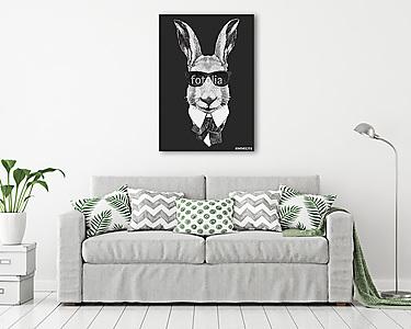 Hand drawn fashion Illustration of rabbit. Vector isolated eleme (vászonkép) - vászonkép, falikép otthonra és irodába