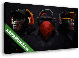Három bölcs majom  - vászonkép 3D látványterv