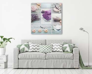Lavender spa kollázs (vászonkép) - vászonkép, falikép otthonra és irodába