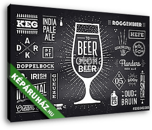 Poster or banner with text Beer Or Not To Beer and names types o - vászonkép 3D látványterv