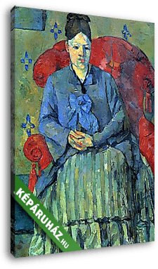 Portré Cézanne asszonyságról a piros fotelban - vászonkép 3D látványterv