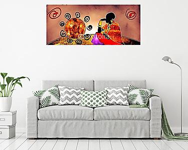 afro motívum etnikai retro vintage (vászonkép) - vászonkép, falikép otthonra és irodába