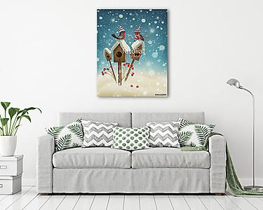 Madarak télen (vászonkép) - vászonkép, falikép otthonra és irodába