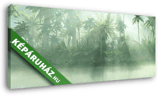 Dzsungel mintás festett hatású háttér - vászonkép 3D látványterv