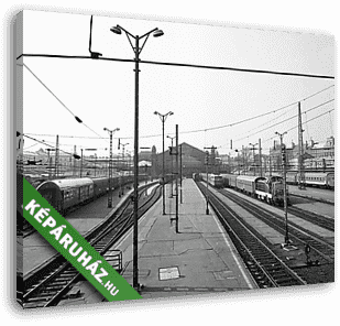 A Nyugati pályaudvar a Ferdinánd (Élmunkás) híd felől nézve (1980) - vászonkép 3D látványterv