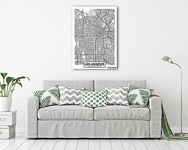 Vector poster map city Los Angeles (vászonkép) - vászonkép, falikép otthonra és irodába