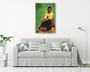 Ruha tanulmány ülő nővel (vászonkép) - vászonkép, falikép otthonra és irodába