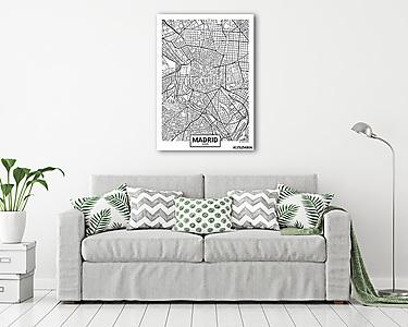 Részletes vektor poszter várostérkép Madrid (vászonkép) - vászonkép, falikép otthonra és irodába