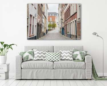 Brugge, Belgium - utcarészlet (vászonkép) - vászonkép, falikép otthonra és irodába