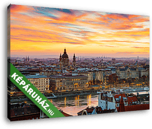 Budapest áttekintése Szent István Bazilikával - vászonkép 3D látványterv