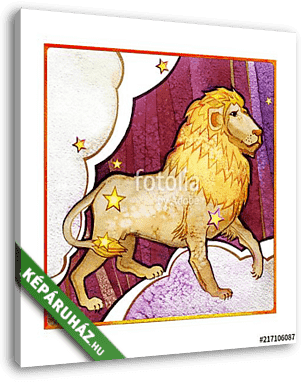 Astrological sign of the zodiac Leo, watercolor in retro style,  - vászonkép 3D látványterv