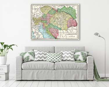 Magyarország és Ausztria térképe (vászonkép) - vászonkép, falikép otthonra és irodába