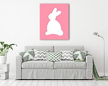 DIY - Húsvéti nyuszi, rózsaszín háttérrel (vászonkép) - vászonkép, falikép otthonra és irodába