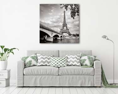 Eiffel-torony kilátás a Seine-folyó téren (vászonkép) - vászonkép, falikép otthonra és irodába
