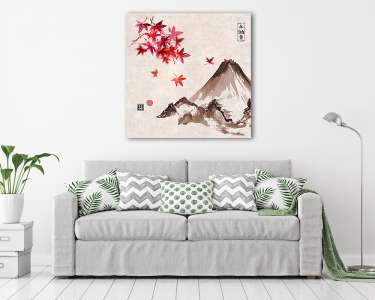Sakura ág és Fuji (vászonkép) - vászonkép, falikép otthonra és irodába