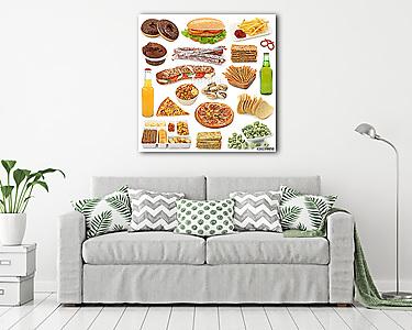 Diszkrét élelmiszer-gyűjtemény (vászonkép) - vászonkép, falikép otthonra és irodába