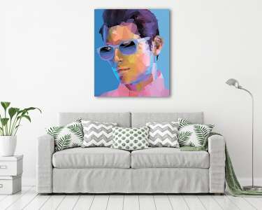 Pop art stílus férfi napszemüvegben (vászonkép) - vászonkép, falikép otthonra és irodába