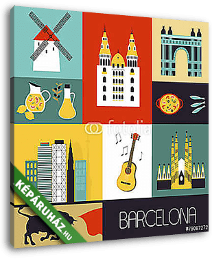 Symbols of Barcelona. - vászonkép 3D látványterv