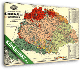 Nagy- Magyarország etnográfiai térképe - vászonkép 3D látványterv