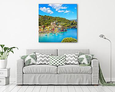 Portofino színes házai (vászonkép) - vászonkép, falikép otthonra és irodába
