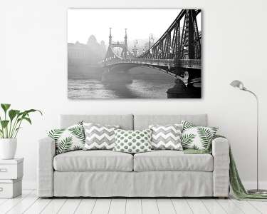 Szabadság-híd a ködben, Budapest, Magyarország. (vászonkép) - vászonkép, falikép otthonra és irodába