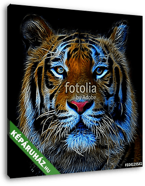Digitális illusztráció egy bengáli tigrisről - vászonkép 3D látványterv