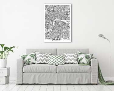 Vektor poszter térkép város London (vászonkép) - vászonkép, falikép otthonra és irodába