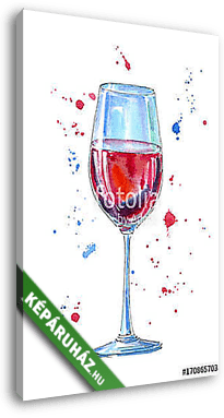 Egy pohár vörösbor (akvarell) - vászonkép 3D látványterv