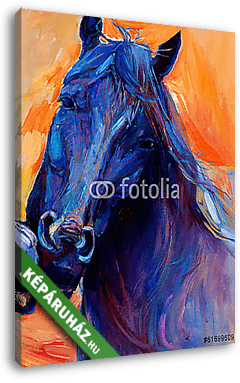 Kék ló - vászonkép 3D látványterv