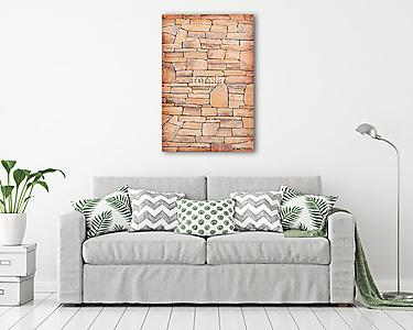 Brown brick wall as a background or texture and shadow (vászonkép) - vászonkép, falikép otthonra és irodába