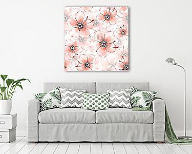 Floral seamless pattern 3. Watercolor background with delicate f (vászonkép) - vászonkép, falikép otthonra és irodába