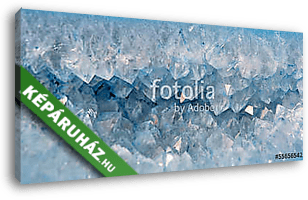 quartz crystals in blue agate - vászonkép 3D látványterv