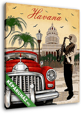 Havana retro poster. - vászonkép 3D látványterv