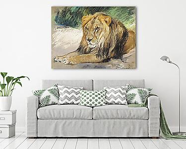 Pihenő oroszlán (vászonkép) - vászonkép, falikép otthonra és irodába