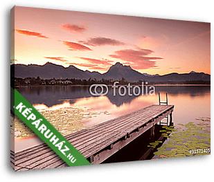 Sunset am Steg am Alpensee - vászonkép 3D látványterv