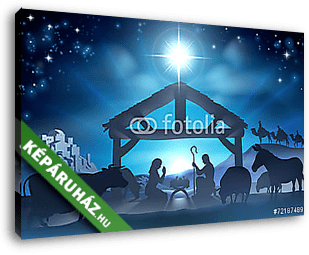 Karácsonyi Nativity Scene - vászonkép 3D látványterv