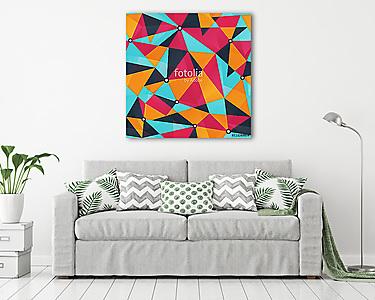 Színes háromszög geometriai varrat nélküli minta (vászonkép) - vászonkép, falikép otthonra és irodába