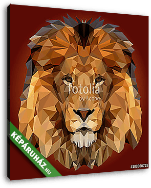Absztrakt modern oroszlán fej - vászonkép 3D látványterv