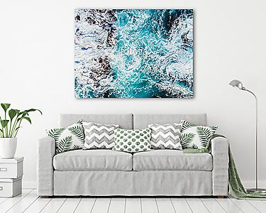 Hullámoktól fodrozódó tenger (légifelvétel) (vászonkép) - vászonkép, falikép otthonra és irodába