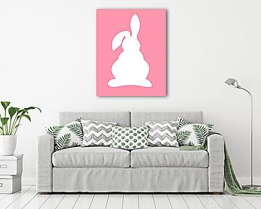 DIY - Húsvéti nyuszi, rózsaszín háttérrel 2. (vászonkép) - vászonkép, falikép otthonra és irodába