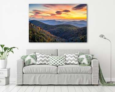 Blue Ridge Mountains, autumn scenic sunrise, North Carolina (vászonkép) - vászonkép, falikép otthonra és irodába