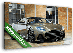 Aston Martin szemből háttérben fal - vászonkép 3D látványterv