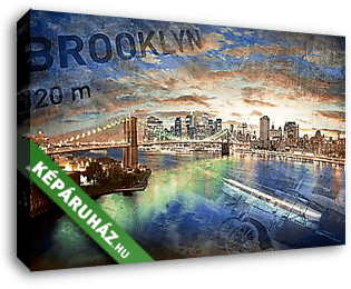 New York, Brooklyn-híd - vászonkép 3D látványterv