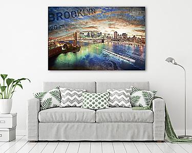 New York, Brooklyn-híd (vászonkép) - vászonkép, falikép otthonra és irodába