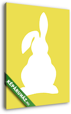 DIY - Húsvéti nyuszi, sárga háttérrel 2. - vászonkép 3D látványterv