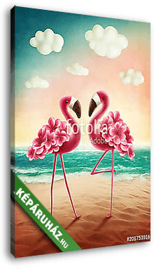 Two flamingos - vászonkép 3D látványterv