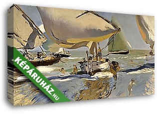 Halászhajók a parton (1909) - vászonkép 3D látványterv