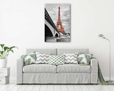 Eiffel-torony narancssárga színben (vászonkép) - vászonkép, falikép otthonra és irodába