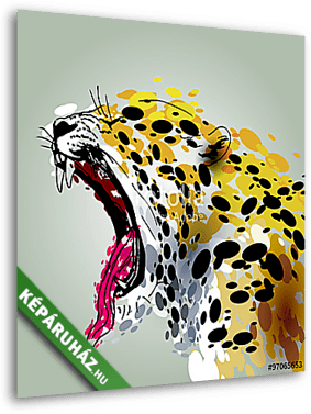 vektoros illusztráció zúgó Jaguar - vászonkép 3D látványterv